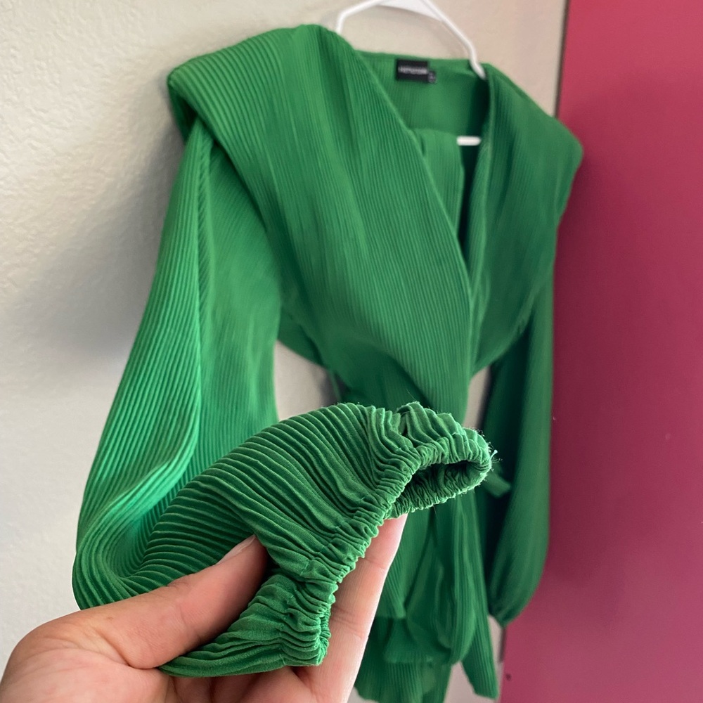 PrettyLittleThing Green Ribbed Set | 4 - Picture 2 of 3